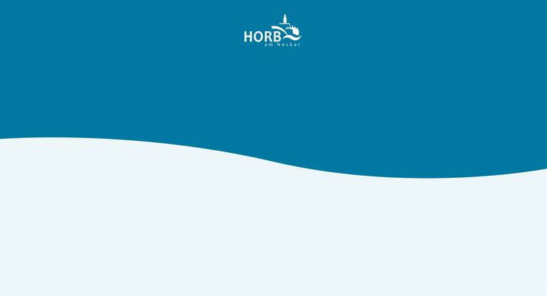 Logo der Stadt Horb am Neckar mit stilisierter Skyline und Fluss.