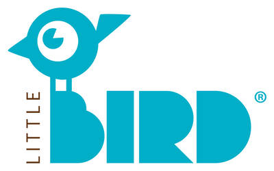 Logo der Firma Little Bird mit stilisiertem blauen Vogel und Schriftzug.