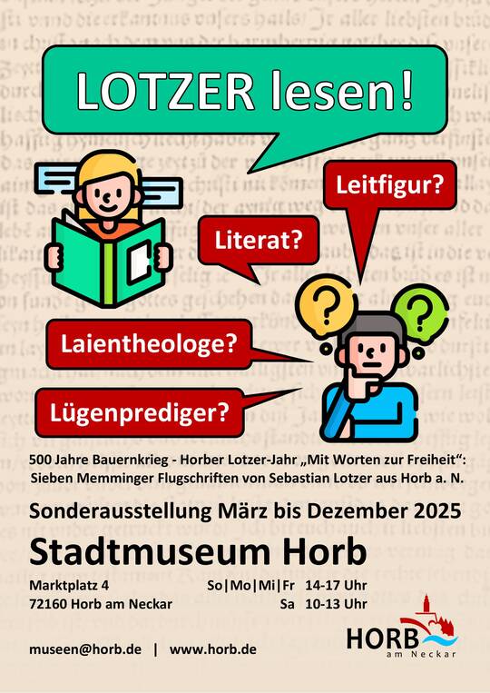 Plakat mit der Aufschrift "LOTZER lesen!"