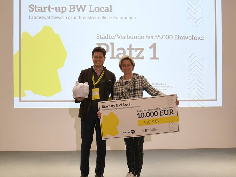 Die Stadt Horb erhält von der Start up BW