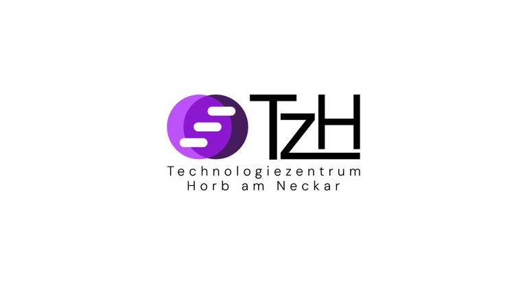 Das Logo zeigt in schwarz die Großbuchstaben TZH und darunter in schwarz einen Schriftzug. Neben den Buchstaben TZH sind zwei Kreise in zwei unterschiedlichen Lila Tönen dargestellt, die drei weiße horizontale, Rechtecke innerhalb der Kreise zeigen. 